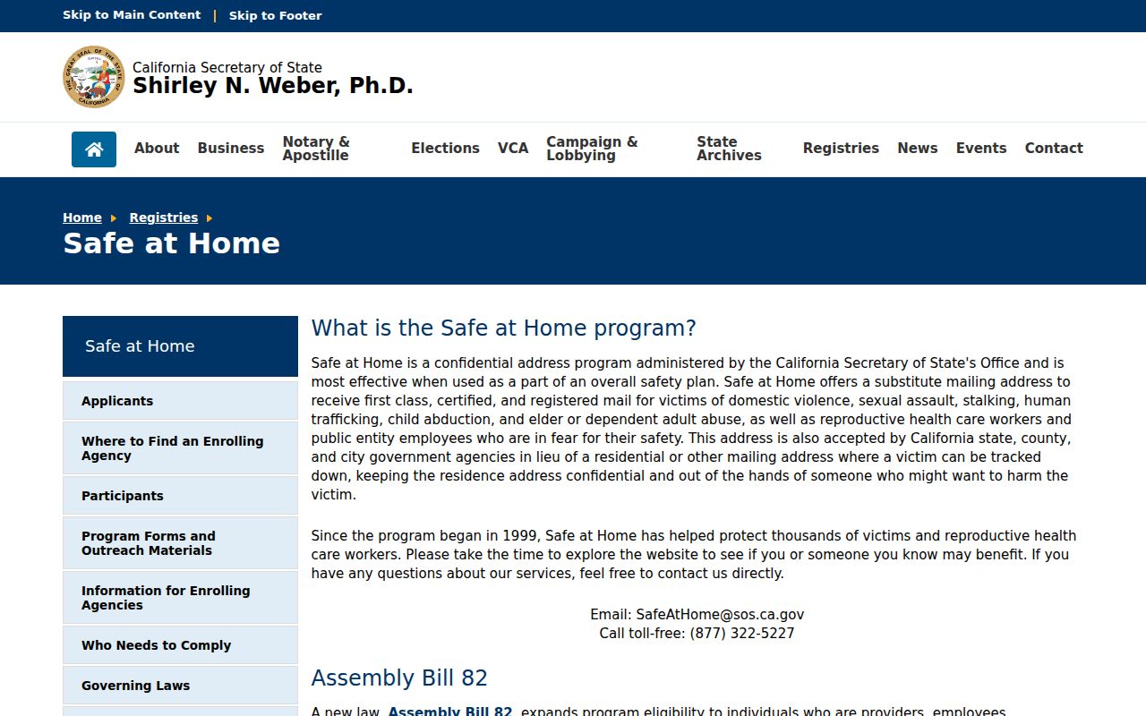 California Safe at Home privacy program for protected Redwood City voter records